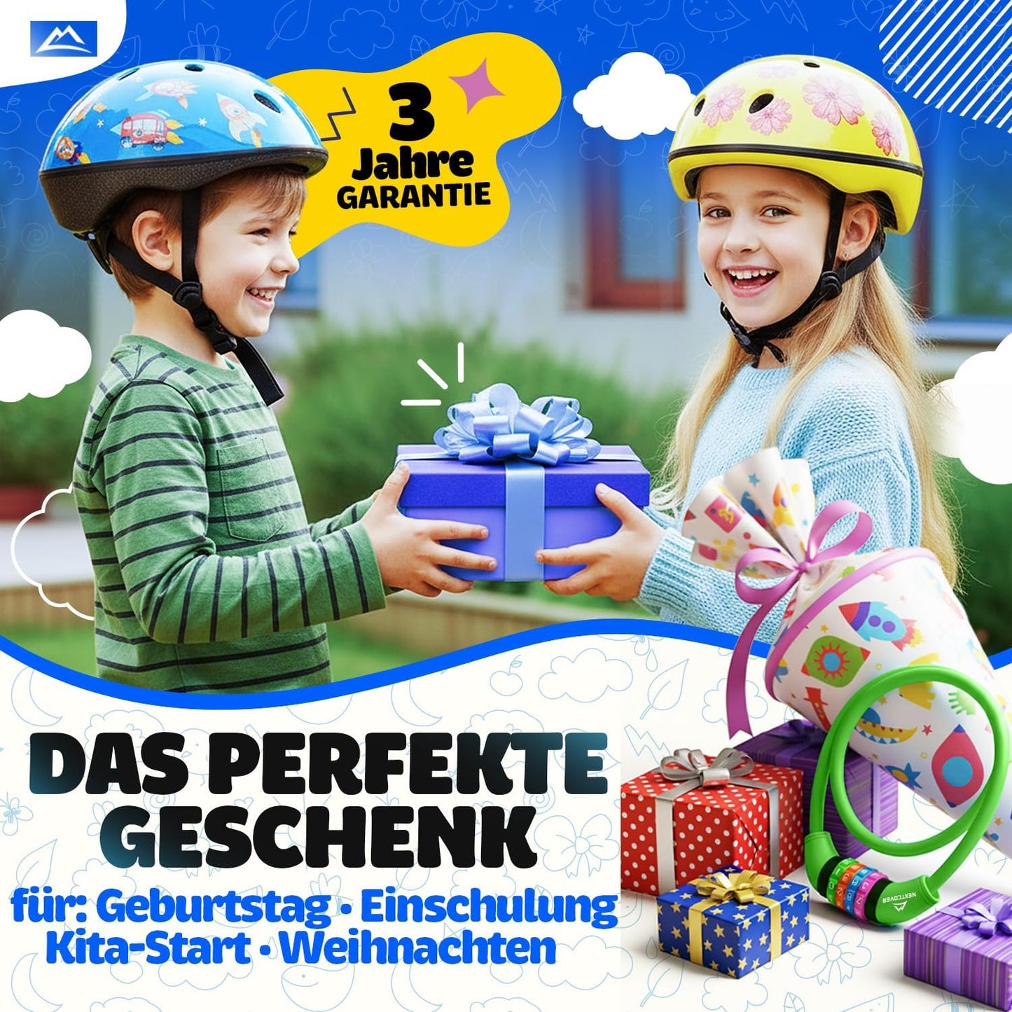 NEXTCOVER® Kinderfietsslot - 4-cijferige code - Scooterslot Extra robuust & veilig - Groen