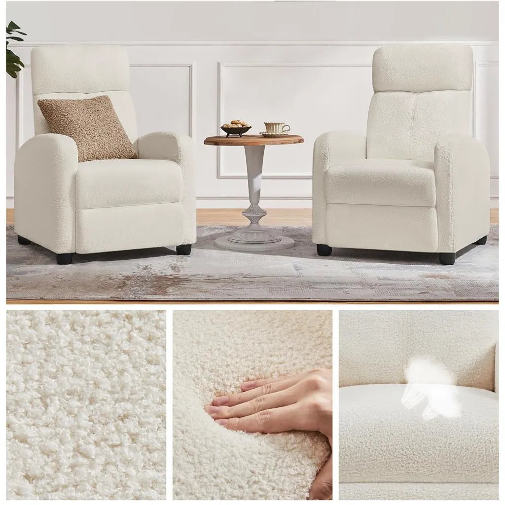 Yaheetech Relaxfauteuil Tv-fauteuil met Slaapfunctie, Wit