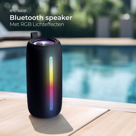 Denver Bluetooth Speaker Draadloos - Lichteffecten - Muziek Box - AUX - TWS Pairing - BTL360 - Zwart