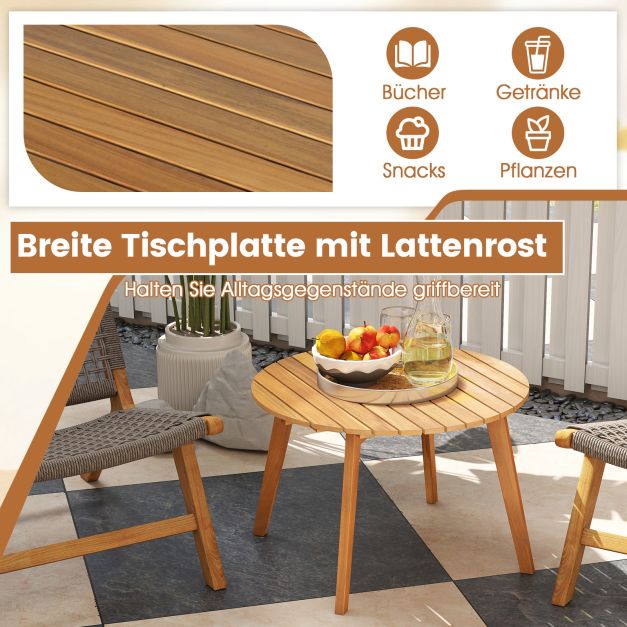 Coast Ronde Bijzettafel van Acaciahout – Ø 62 x 40 cm – Naturel