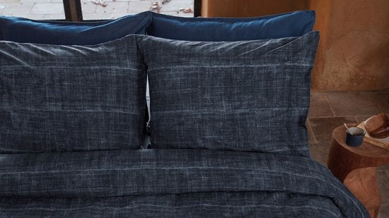 Vtwonen Vintage Indigo dekbedovertrek - Lits-Jumeaux - 240x200/220 - Donker Blauw
