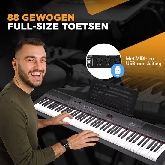 Finesse Digitale Piano - 88 Gewogen Toetsen - Keyboard Piano - Elektrische Piano