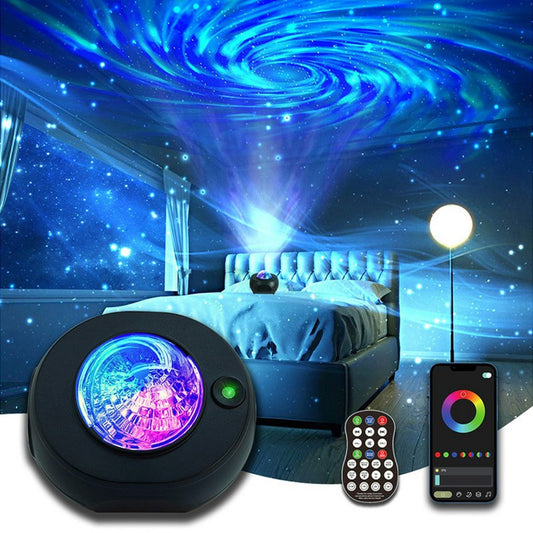 M1 Galaxy Star Projector - Aurora Nachtlamp - Bluetooth Speaker - 7 Kleuren - Timer - Afstandsbediening en App - Zwart