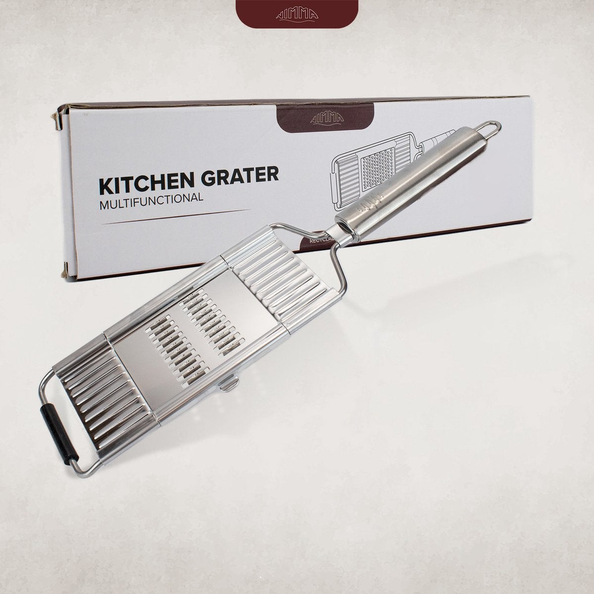 Nimma® Handrasp - 3-in-1 Rasp - Kaasrasp - Gemberrasp - Knoflookrasp - Groentesnijder - Mandoline Opzetstuk - Rvs Rasp