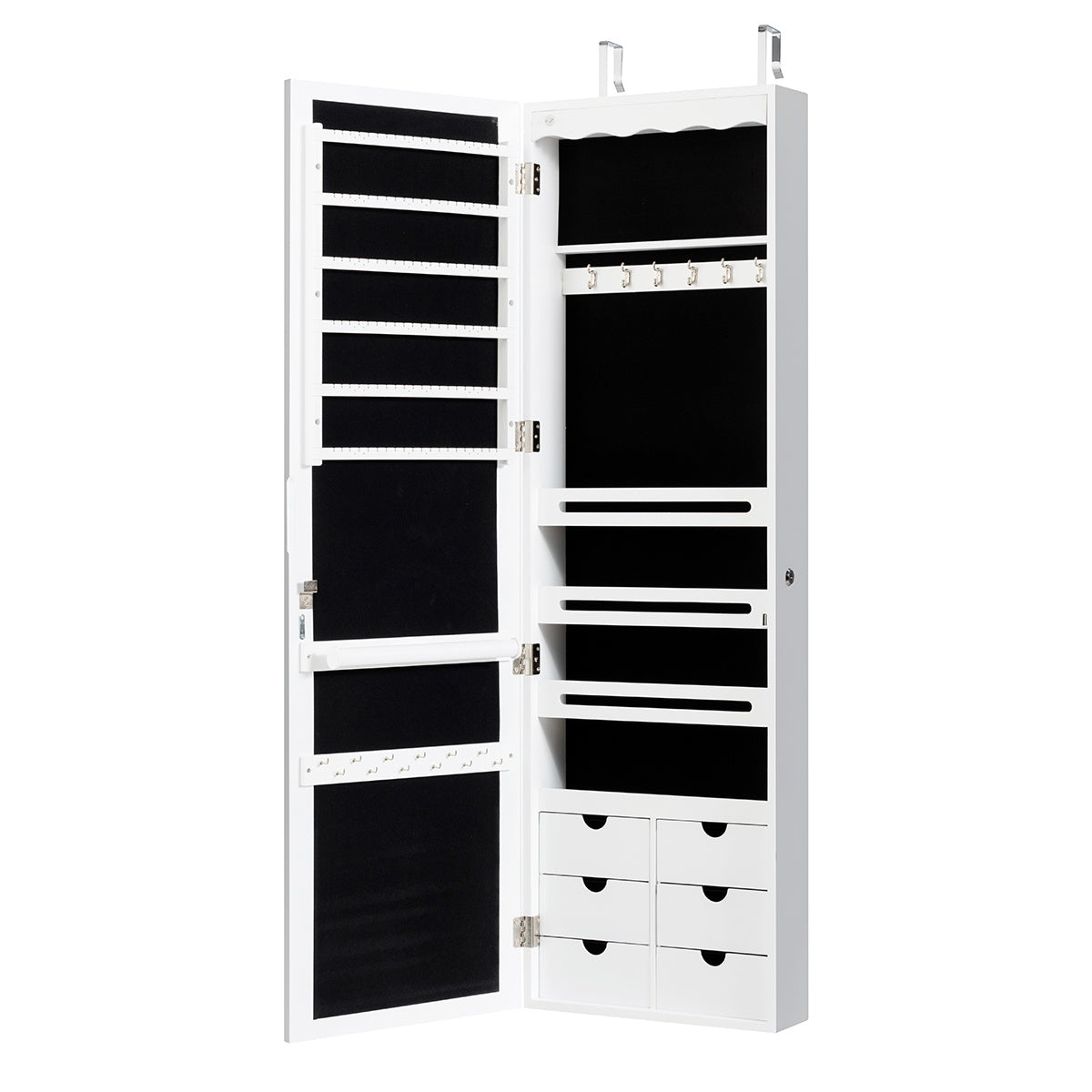 Coast Sieradendoos En Spiegelwand in 1 - 36 x 10 x 108 cm - Wit
