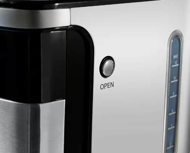 Hanseatic Koffiemachine met Molen HCMG105015SD - Zwart/Zilver - 21 x 31 x 42 cm - 1,5L, 12 Kopjes