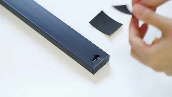 KitchenMonster® Messenmagneet Messenblok 40 cm - Magnetische Messenhouder Inclusief Zelfklevend Tape (3M) en Schroefbevestiging - Messenmagneetstrip RVS Zwart