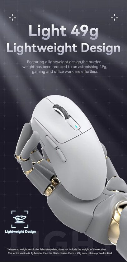 Attack Shark X3 draadloze gaming muis PAW3395, superlicht 49 g, 26.000 DPI, tri mode 2.4G Bluetooth en USB C, 200 uur batterij, programmeerbare knoppen