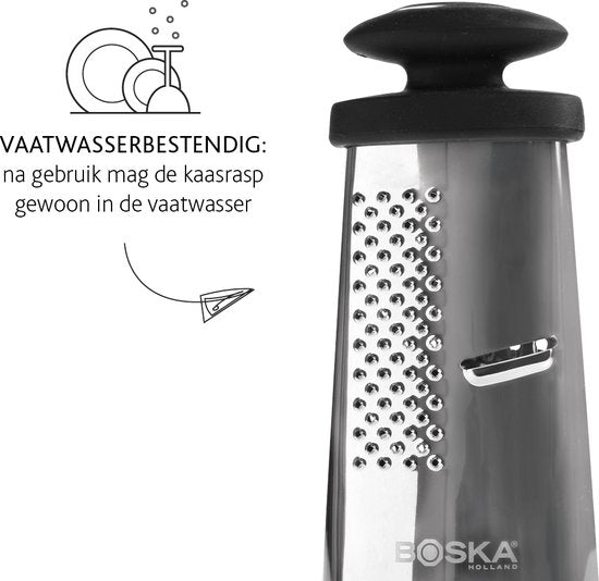 Boska Trio Formaggio - Tafelrasp met 3 raspmethodes - Multifunctioneel - Zilver/Zwart