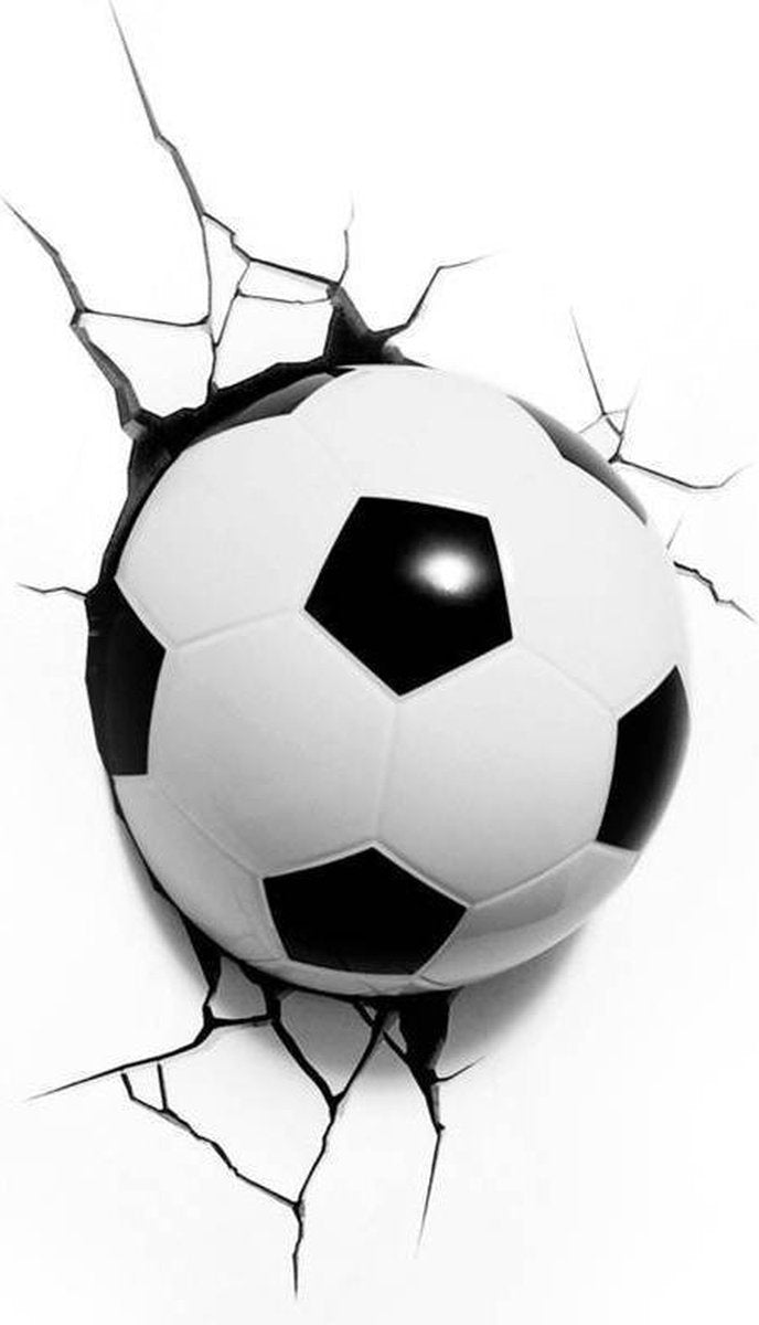 Gadgy Voetbal Nachtlampje Kinderen - Wandlamp Nachtlampje Kinderkamer met Wandsticker - Timer Functie - LED Wandlamp op Batterijen