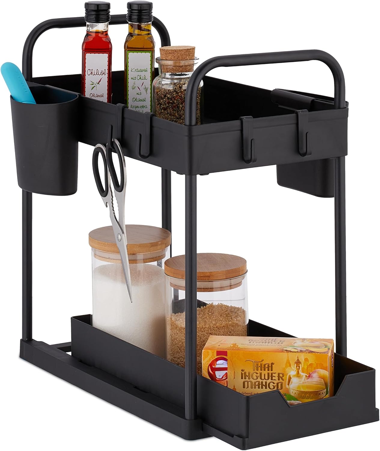 Heldenwerk Gootsteenorganizer - 2 Laags - In hoogte verstelbaar - 40 x 22 x 38 cm - Zwart