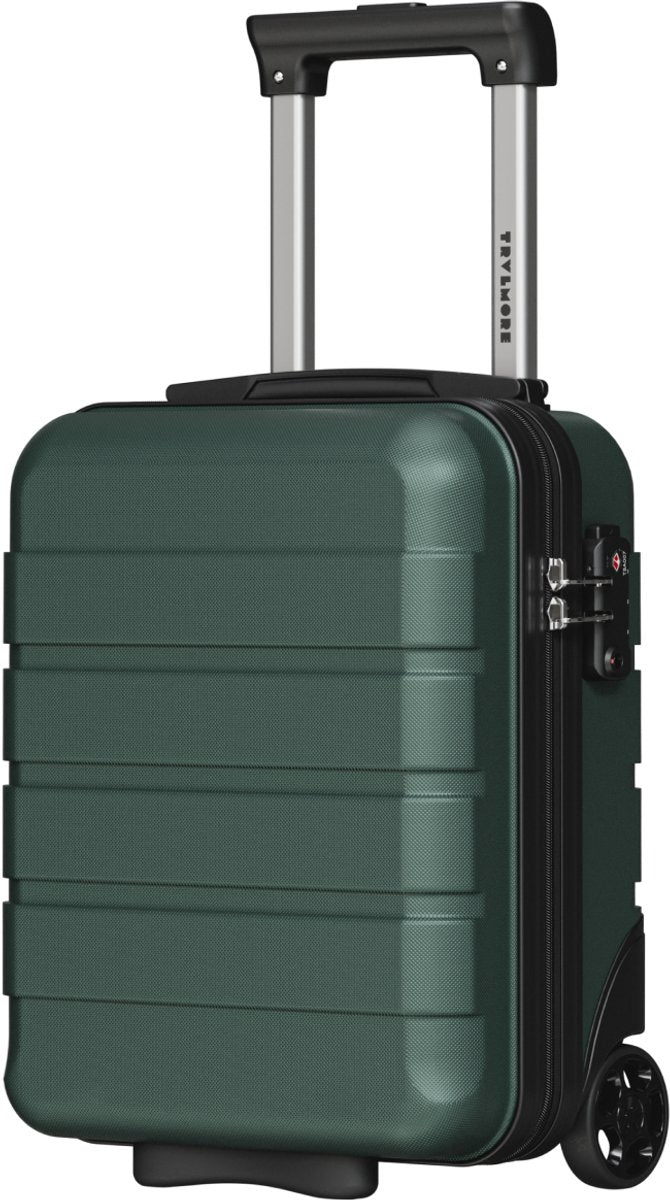 TRVLMORE Underseat Handbagagekoffer – 40 x 30 x 20 cm – 24 L – TSA-slot – 2 Wielen – Donkergroen