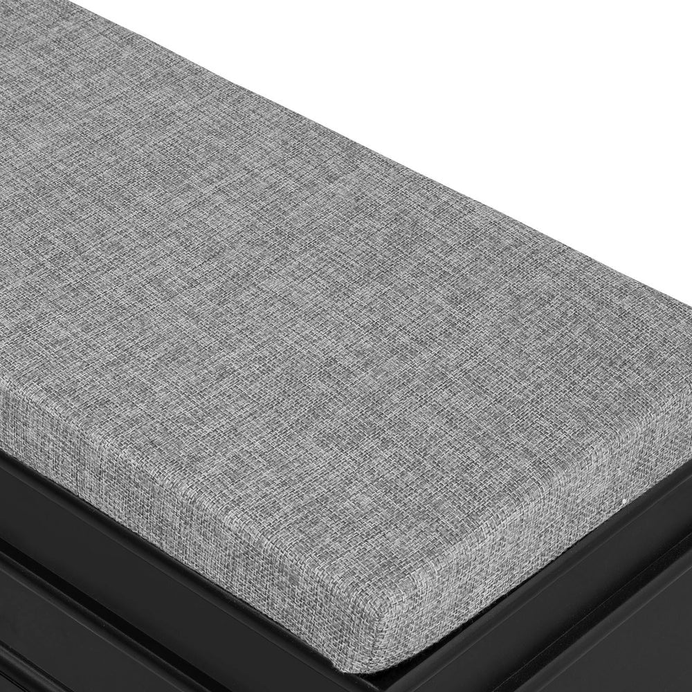 SoBuy FSR64-SCH Schoenenopbergbank Schoenenkast 2 Flappen Met Kussen - 24 x 104 x 52 cm - Zwart