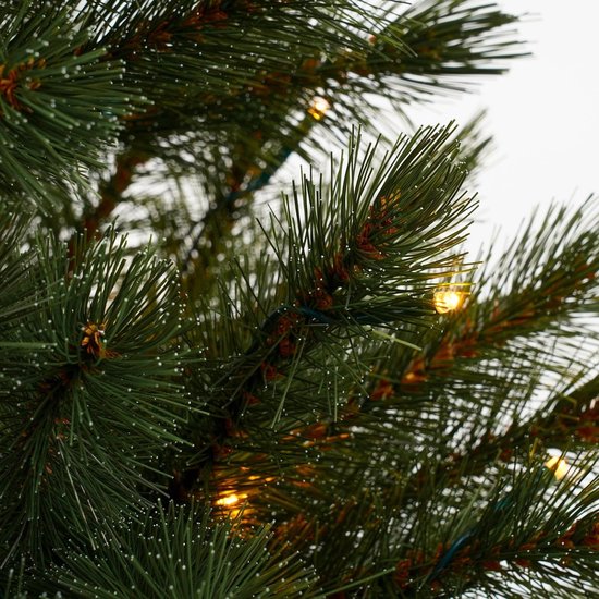 Triumph Tree Bristlecone Kunstkerstboom - Kerstboom met Verlichting en 240 LED Lampjes - Kunstboom met Scharnierconstructie - H215 x Ø127 cm - Donkergroen - Voor Binnen