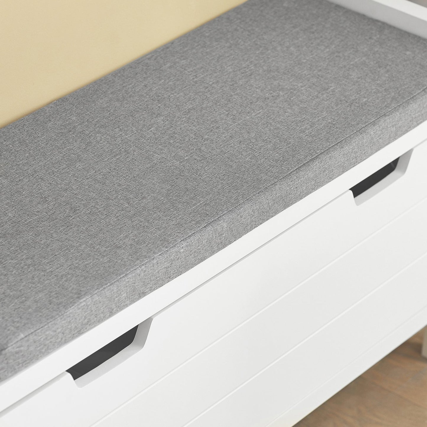 SoBuy Schoenenbank met 2 laden - Max. 150 kg - 91 x 30 x 50 cm - Wit/ Grijs