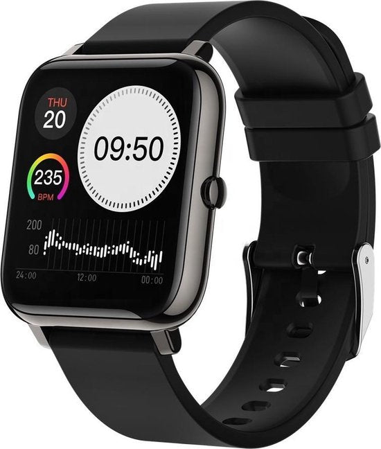MAOO Amplify Smartwatch – Incl. Screenprotector – Hartslag, Bloeddruk & Bloedsaturatie – Slaapmonitor – Stappenteller – Afstandsmeting – Waterproof – Android & iOS – Zwart