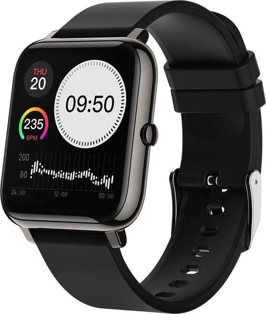 MAOO Amplify Smartwatch – Incl. Screenprotector – Hartslag, Bloeddruk & Bloedsaturatie – Slaapmonitor – Stappenteller – Afstandsmeting – Waterproof – Android & iOS – Zwart