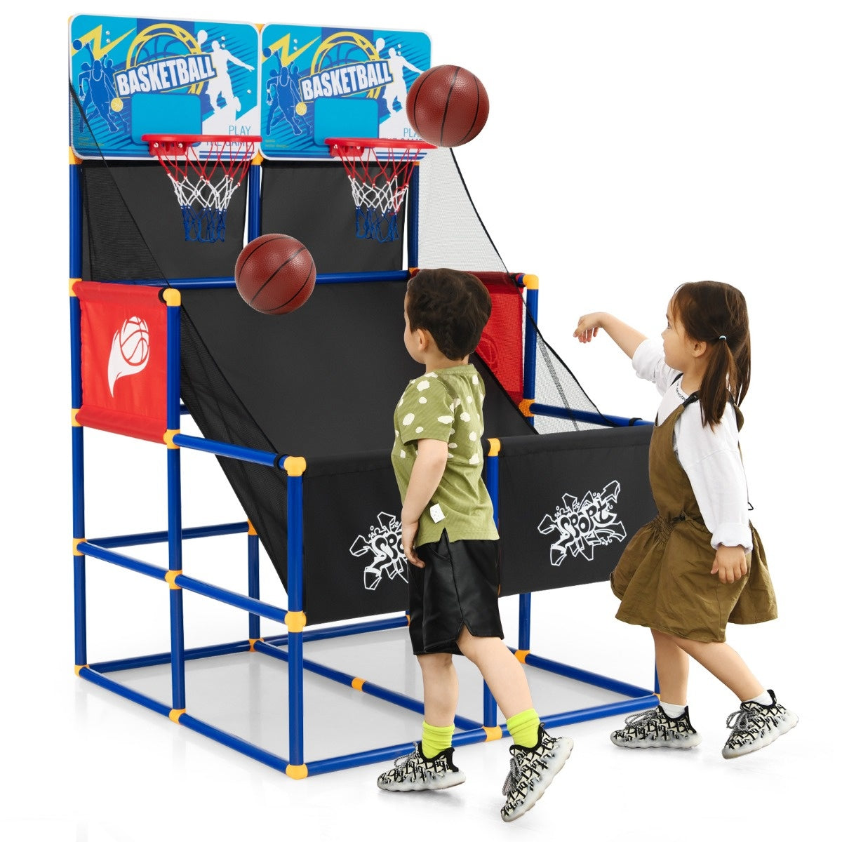 Coast Basketbalset voor kinderen - Speelhal - 2 Spelers - 90 x 90 x 140 cm