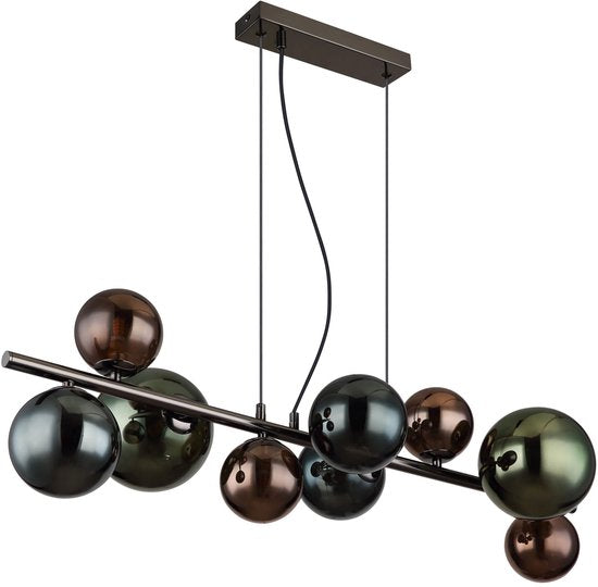 Globo - hanglamp - RIHA - multicolor - glas - grote eettafellamp - G9 - 56142-9H