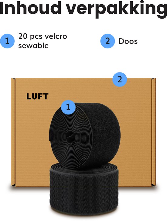Luft Zelfklevende klittenband - Tape - Naaibaar - Velcro - Klitterband