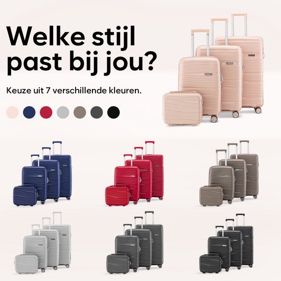 SC Travelin' Charm – 28-inch Grote Reiskoffer - Cijferslot - 41x24x69 cm - 98L - Lichtgewicht, Waterdicht & Duurzaam - Lichtroze