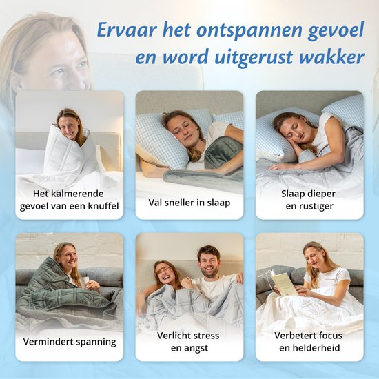 EL Life Verzwaringsdeken 7 kg - Fluweel & Sherpa Fleece Zwaartedeken OEKO-TEX - Weighted Blanket 135 x 200cm - Verzwaarde Deken - Grijs
