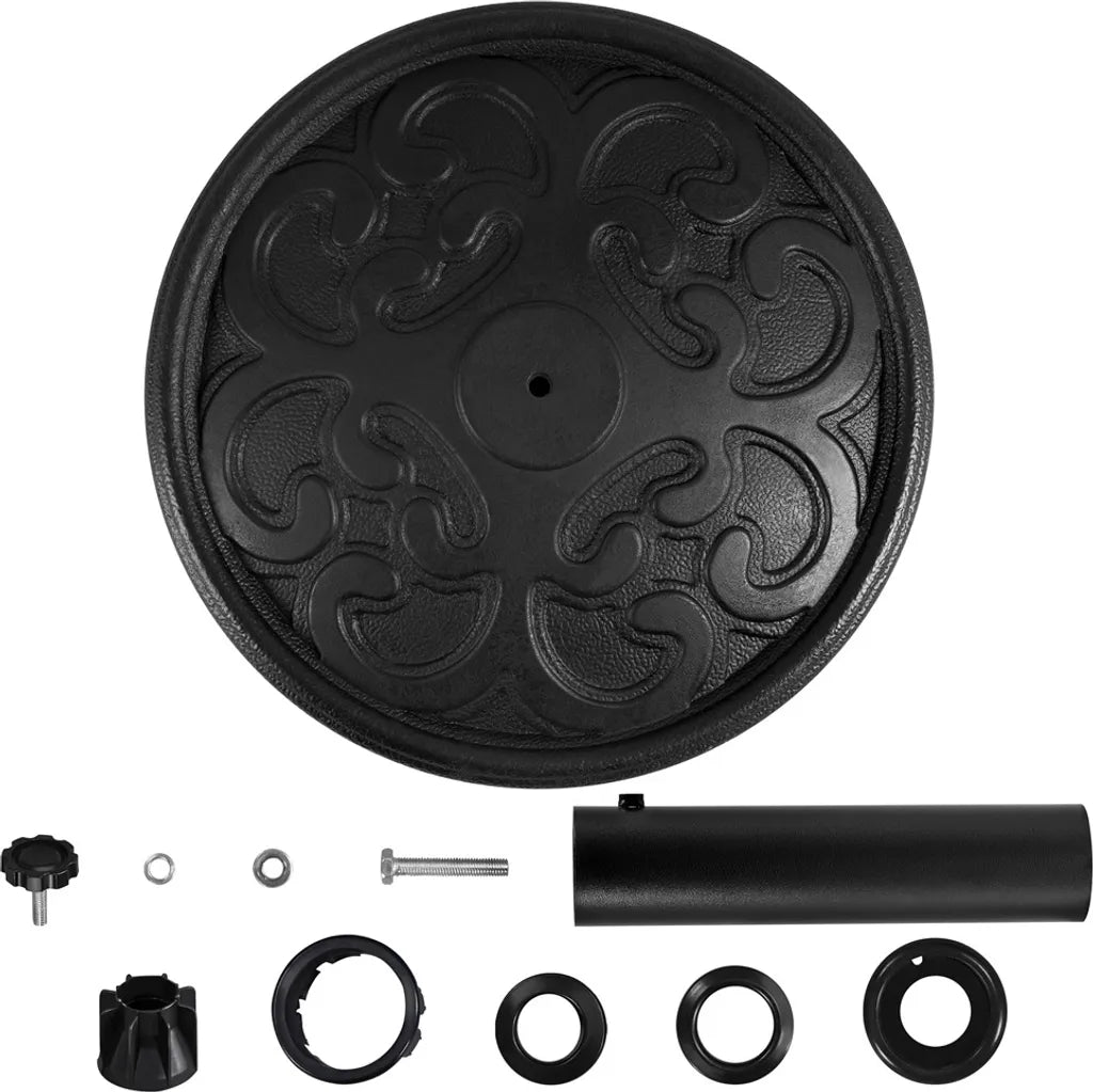 Yaheetech Parasolvoet 44,5 × 44,5 × 32,5 cm – Zwart – Parasolstandaard 10 kg voor Parasolstokken van 38–48 mm