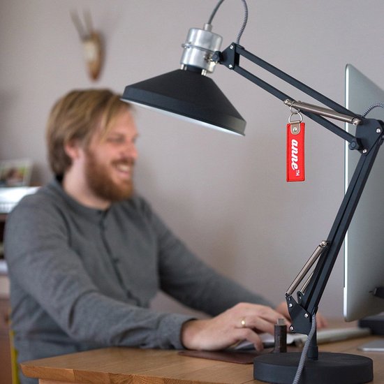 Anne Lighting Zappa - Tafellamp Industrieel - Zwart - H:80cm - Ø:18cm - E27 - Voor Binnen - Metaal - Tafellampen - Bureaulamp - Bureaulampen - Slaapkamer - Woonkamer - Eetkamer
