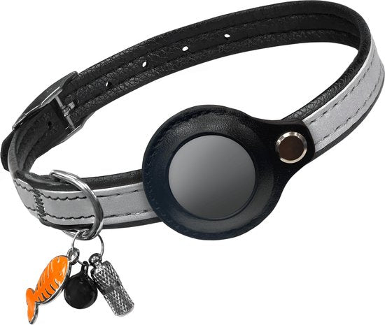 Vulpes Goods® Huisdieren - Kattenhalsband geschikt voor Apple AirTag - Apple Airtag Kattenband Pro - Veilig, lichtgewicht, reflecterend & comfortabel - Anti-kras en Waterbestendig - Incl. 3 Accessoires - 23.5-30.5 CM - S