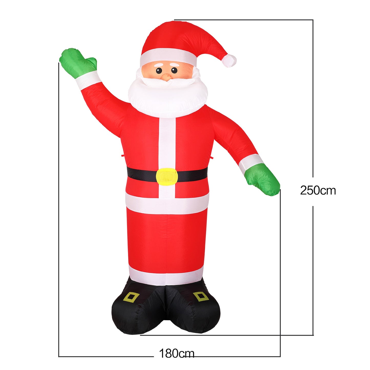 Monzana Kerstman opblaasbaar XXL met verlichting 250 x 180 x 115cm