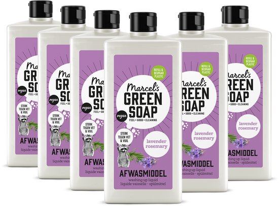 Marcel's Green Soap Afwasmiddel - Lavendel & Rozemarijn - 6 x 500ml