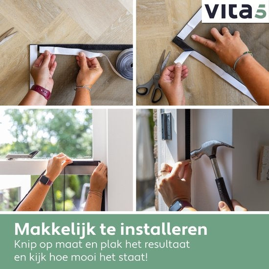 Vita5 Magnetisch Vliegengordijn 90x210 cm - Magnetisch Horgordijn Zwart - Deurgordijn Plastic voor Vliegen - Hordeur