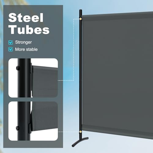 Woltu Paravent Privacy Scherm - Donkergrijs - 180 x 177 cm