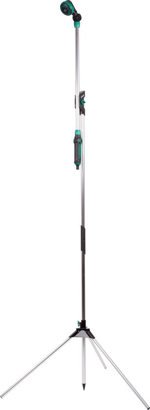 VONROC Buitendouche/Tuindouche 2 in 1 – Afneembare telescopische sproeilans – Instelbare hoogte 147 – 190cm en 180° verstelbare douchekop