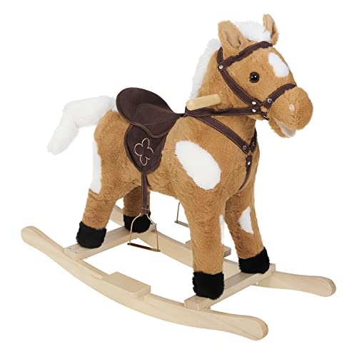 Woltu Hobbeldier voor Baby's met Geluid en Handgrepen - Pluche en PP Katoen - 74 x 65 x 34 cm