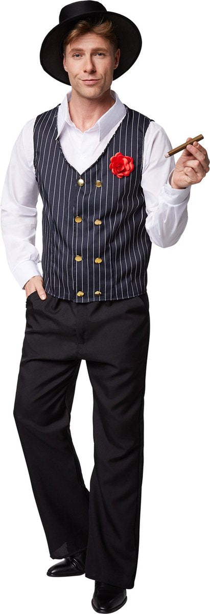 Dressforfun - Mannenkostuum Charleston - Klassiek Charleston-kostuum met jas, hemd, broek & hoed voor Carnaval, Themafeesten & 20's Roaring Twenties - Maat XXL