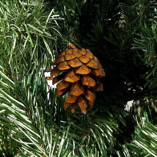 Casaria Kerstboom 180cm PVC – Sneeuw Effect Denneappels - Groen-Wit