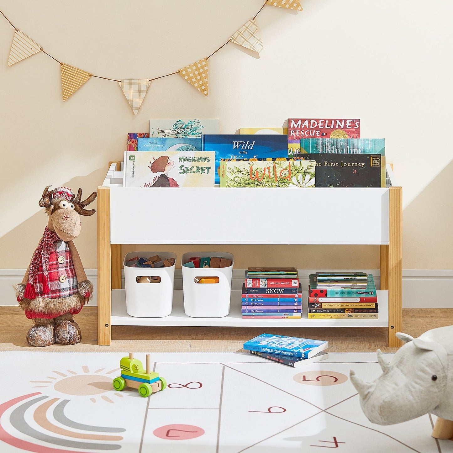 SoBuy Kinderboekenkast - 2 Laags - 85 x 42 x 45 cm