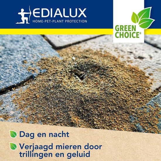 Edialux Sonic Defend Mieren Solar, mierenverjager op zonne-energie, beschermt je tuin met trillingen en geluidssignalen tegen mieren, veilig voor huisdieren en ondergronds levende organismen, max. 800 m²