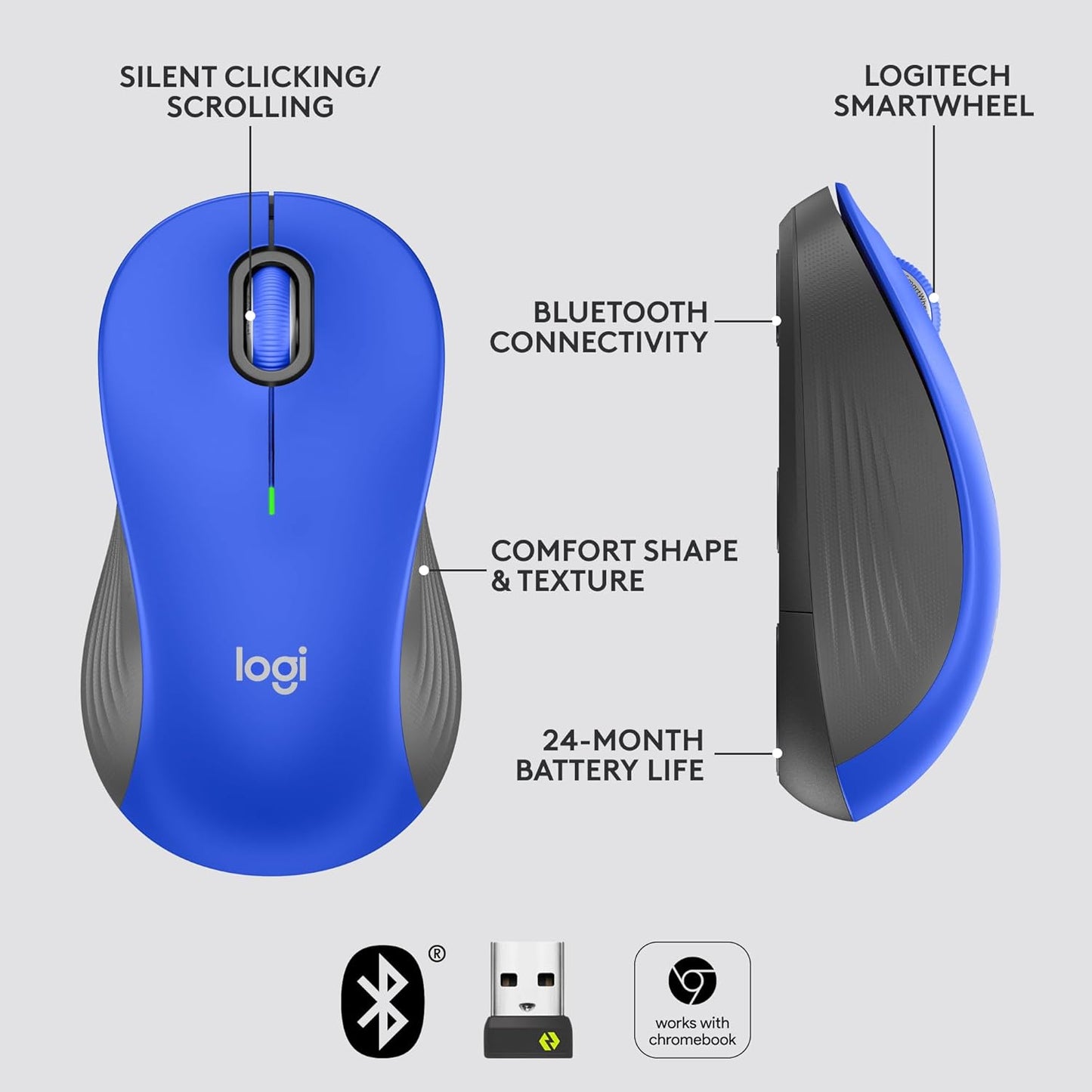 Logitech Signature M550 L Draadloze Muis - Blauw