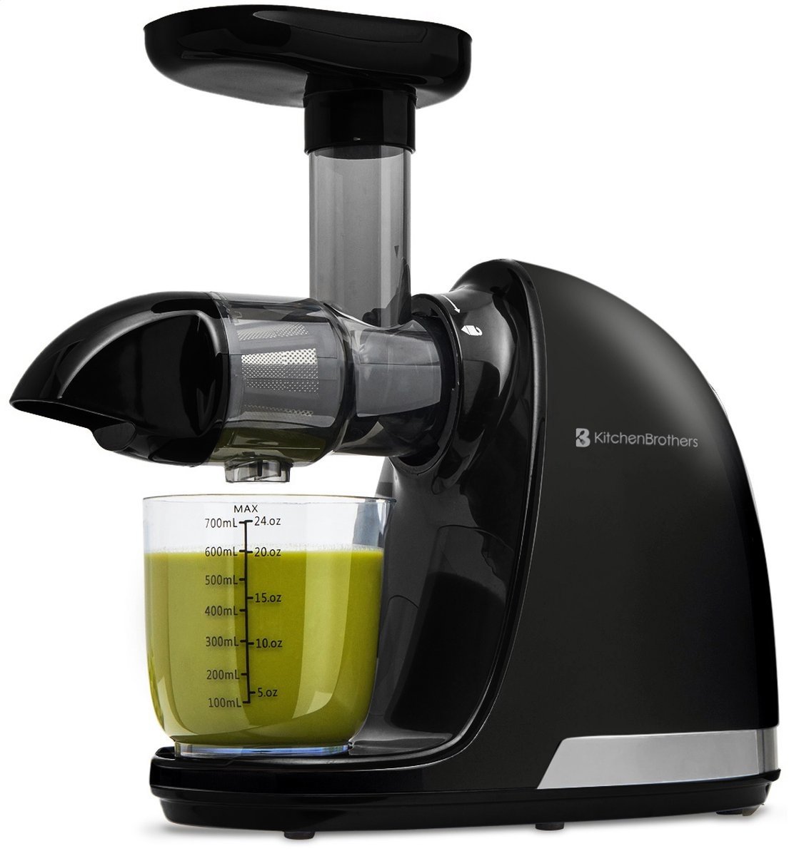 KitchenBrothers Slowjuicer - Juicer - Groenten en Fruitpers - 700ml - Zwart