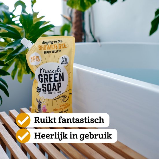 Marcel's Green Soap Douchegel Navulling - Vanille & Kersenbloesem - 6 x 500ml