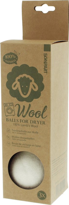 Scanpart wasdrogerballen van wol - Droogballen - Wasdroogballen - Droogtrommelballen - 3 stuks