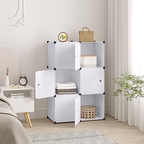 Woltu Modulaire Opbergkast met Deur - Wit - 96 x 30 x 96 cm - 6 Compartimenten