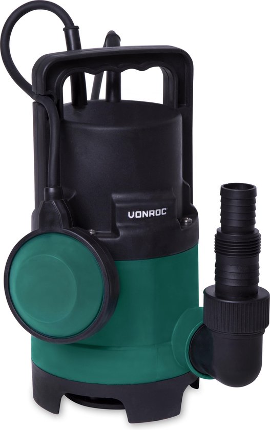 VONROC Dompelpomp – Voor Vuil- & Schoonwater – 8000 l/u – 400 W – Zwart