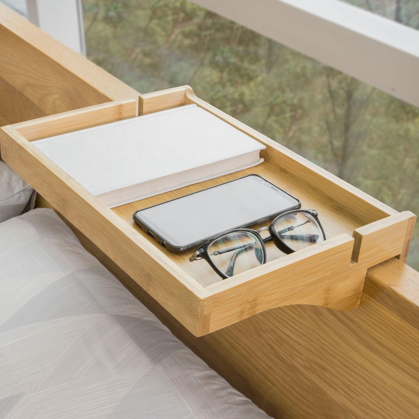 SoBuy Bedplank klembevestiging - Max. 2,5 kg - 36 x 25 x 9 cm - Hout