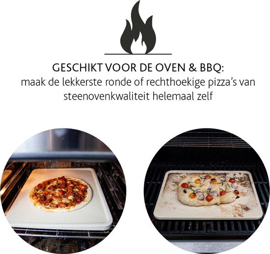 Boska Pizzasteen Deluxe Rechthoek - Voor de oven - Knapperige pizza's - 40x32 cm - BBQ Accessoires