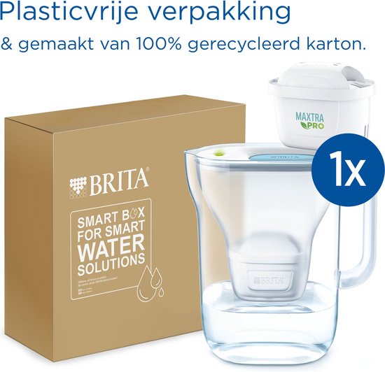 BRITA Waterfilterkan Style cool - 2,4L - Blauw - Incl 1 MAXTRA PRO Pure Performance waterfilter - Duurzaam verpakt