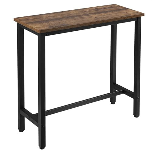 Woltu Bar tafel met metalen frame en spaanplaat blad - Vintage hout - 100 x 40 x 100 cm