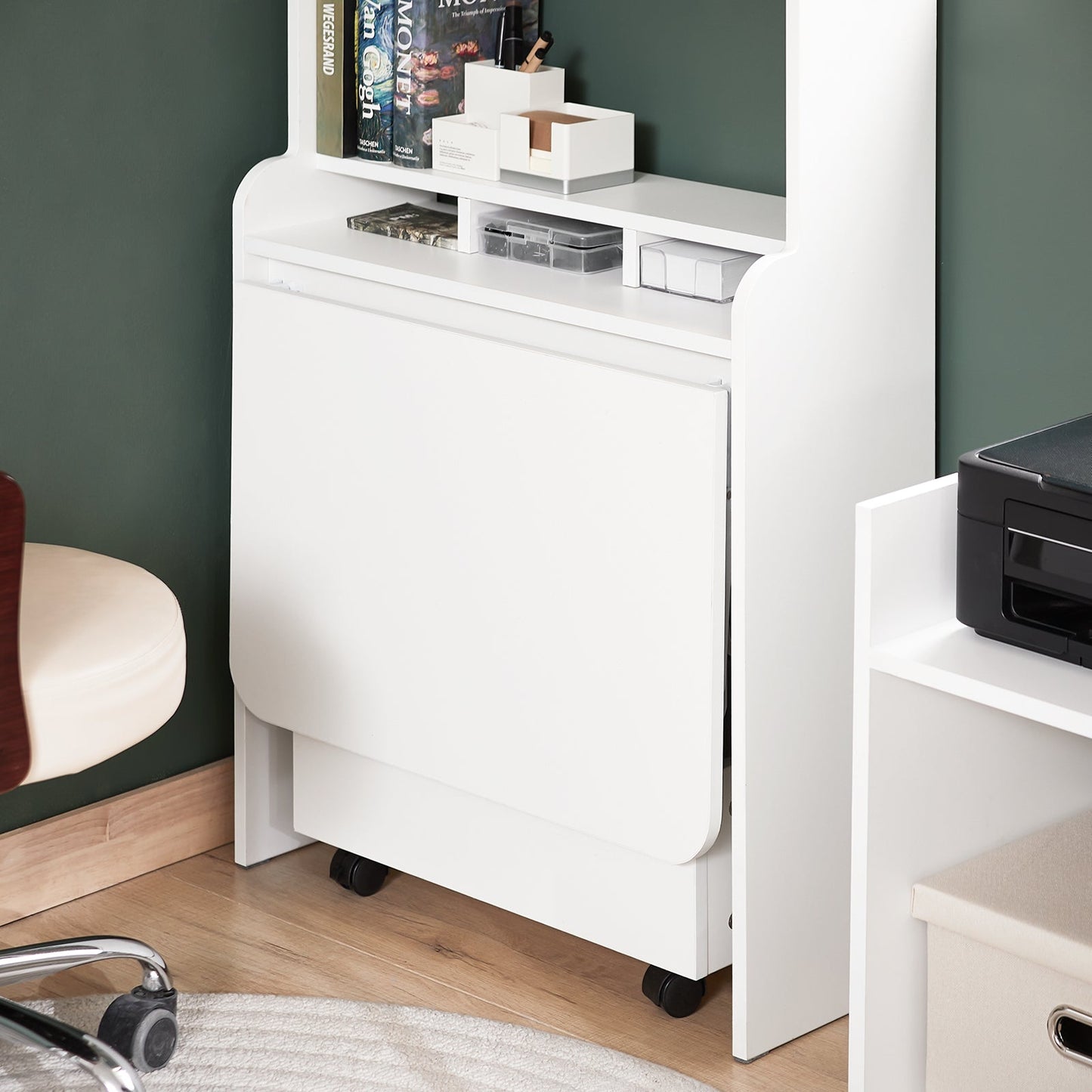 SoBuy Opklapbaar Bureau FWT105-W - 64 x 62 x 98 cm - Wit